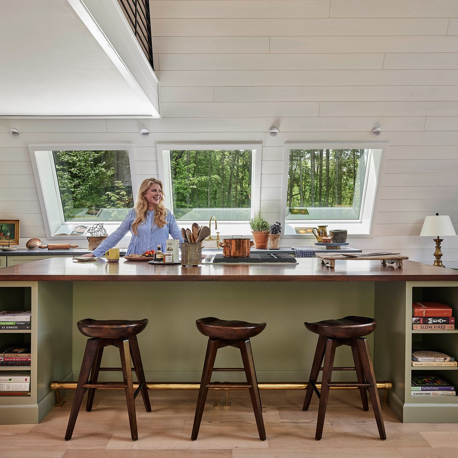 The Kitchen in This Catskills A-Frame Serves a Dual Purpose: TV Studio